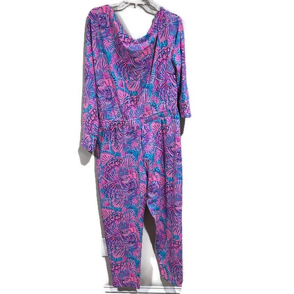 Lily Pulitzer Oasis Sheera Terry Vibrant Purple and Blue Women's Jumpsuit - Picture 3 of 8